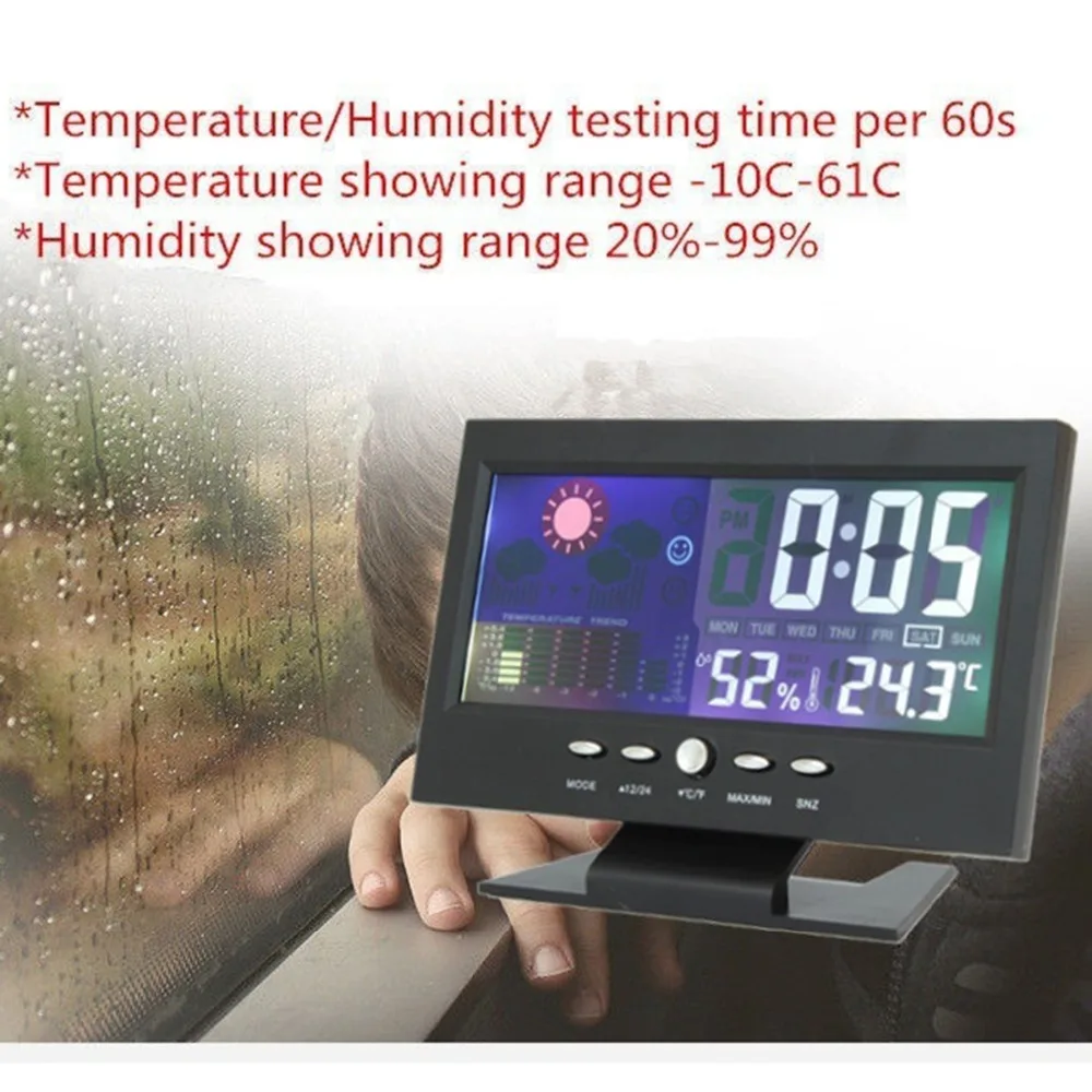 Автомобильные цифровые часы с календарем и цветным ЖК дисплеем автомобильный