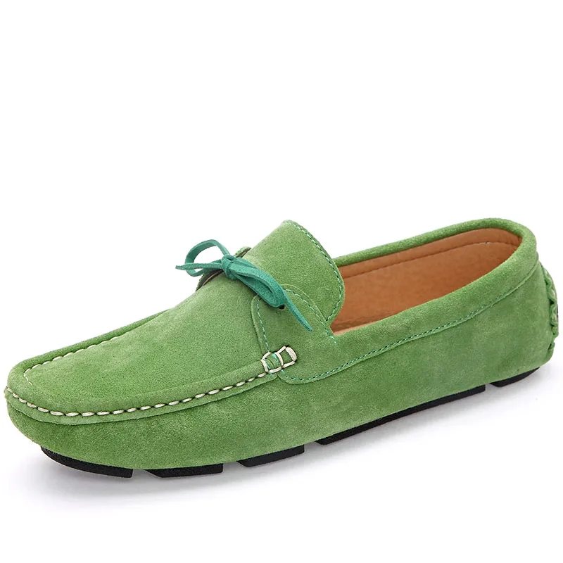 Зеленый Loveontop Для мужчин s Мокасины hombre Повседневная кожаная обувь мужские мягкие удобные слипоны Мокасины, обувь для вождения для Для мужчин - Цвет: Зеленый