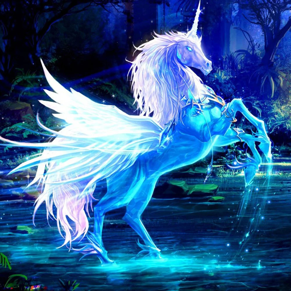 Алмазная вышивка 5d фантазийный Единорог полная выкладка крестиком мозаика LE00441 |