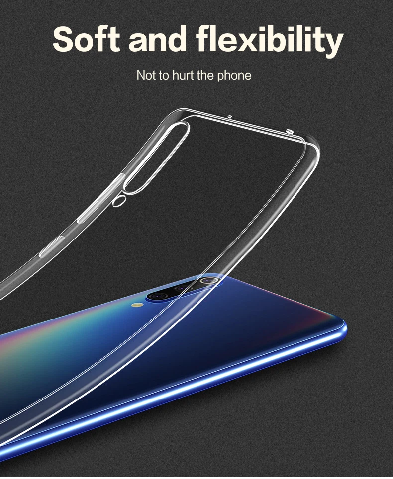 HD Transparent Clear Case For Xiaomi Mi 9 Soft Ultra Thin Silicone Back Cover Phone coque for Mi9 Capa | Мобильные телефоны и