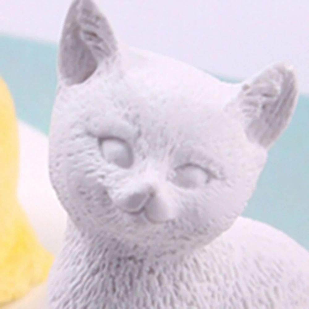 3D стоящая силиконовая форма в виде кота шоколадного торта для украшения свечей