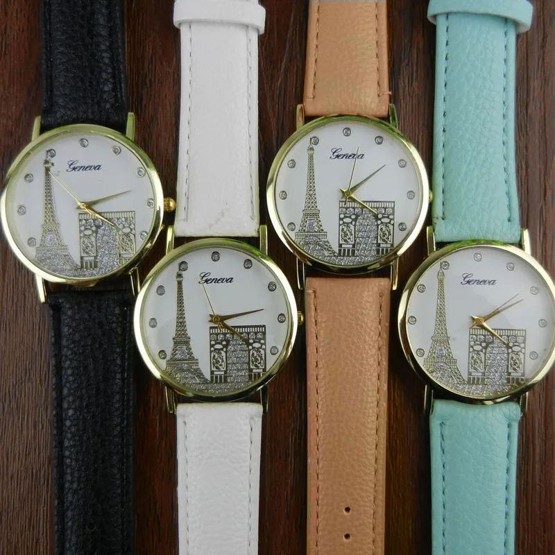Женские часы Relojes Mujer 2018 наручные с рисунком Эйфелевой башни женские кожаные