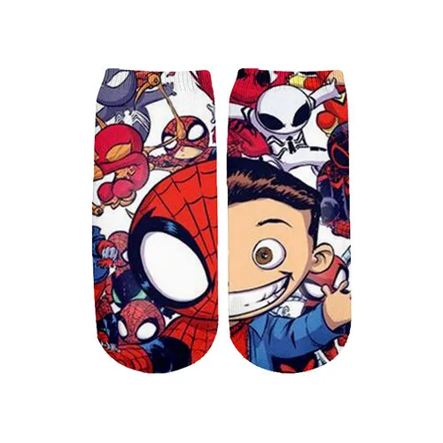 Летние мужские/wo мужские Harajuku Marvel Мстители 3D принт короткие носки хип хоп ниндзя Бэтмен Супермен Спайдермен Капитан Америка Новинка