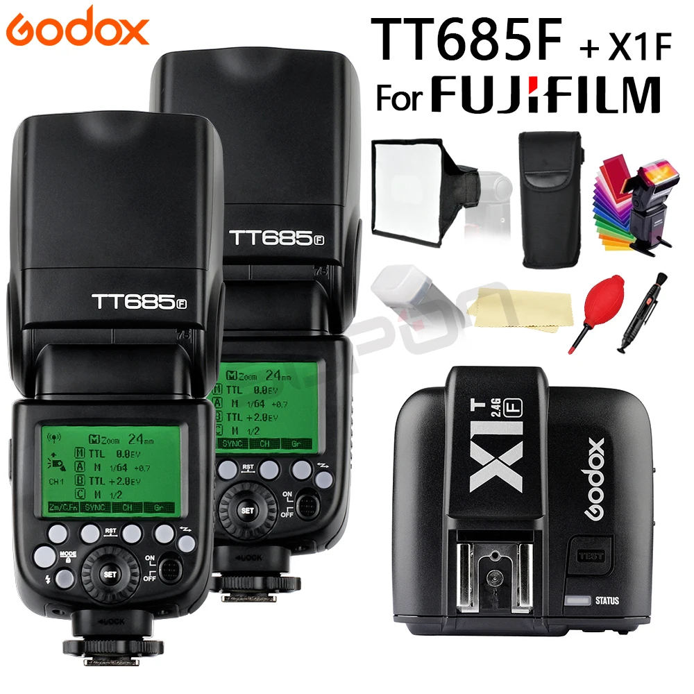 2 * Godox TT685F Canera Flash 4G HSS 1/8000 s ttl GN60 беспроводной скоростной + X1T N передатчик подарок