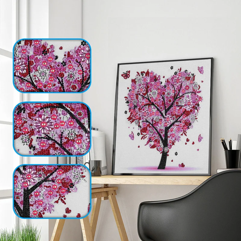 5D DIY сердце четыре сезона деревья Алмазная картина Счастливое дерево специальная