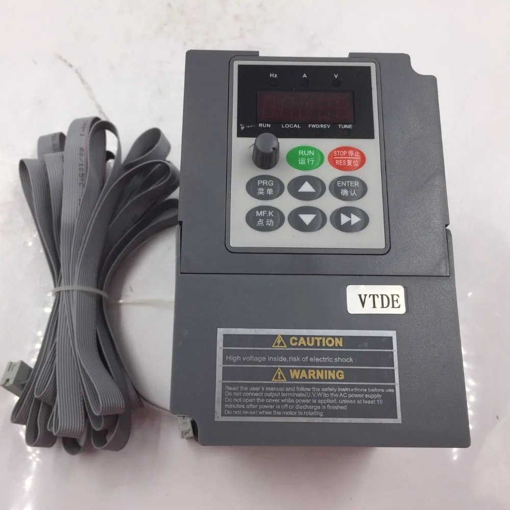 

New Universal AC VFD 1.5KW 1Phase 220V VC V/F Control Digital Inverter Frequency Converter Output 400Hz 7A for Spinning Machine