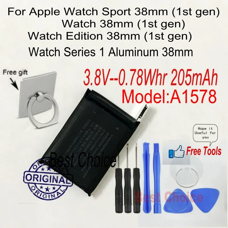 205mAh Original 0.78Wh A1578 Battery for Apple Watch 38mm (1st gen) &amp Sport Edition | Электроника