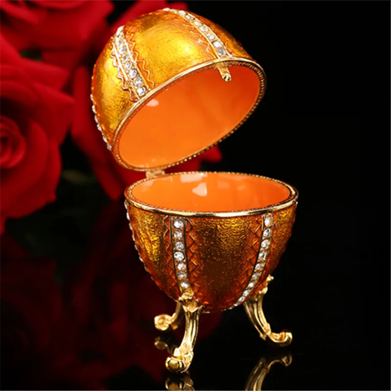 Новое поступление золотой qifu faberge яйцо Полезная шкатулка для ювелирных изделий металлические изделия