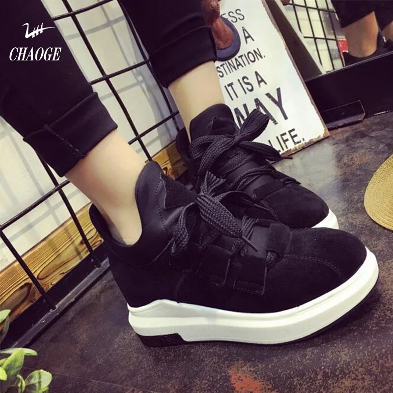 2017 Новинка осени дышащие спортивные туфли женские на толстой подошве галстук