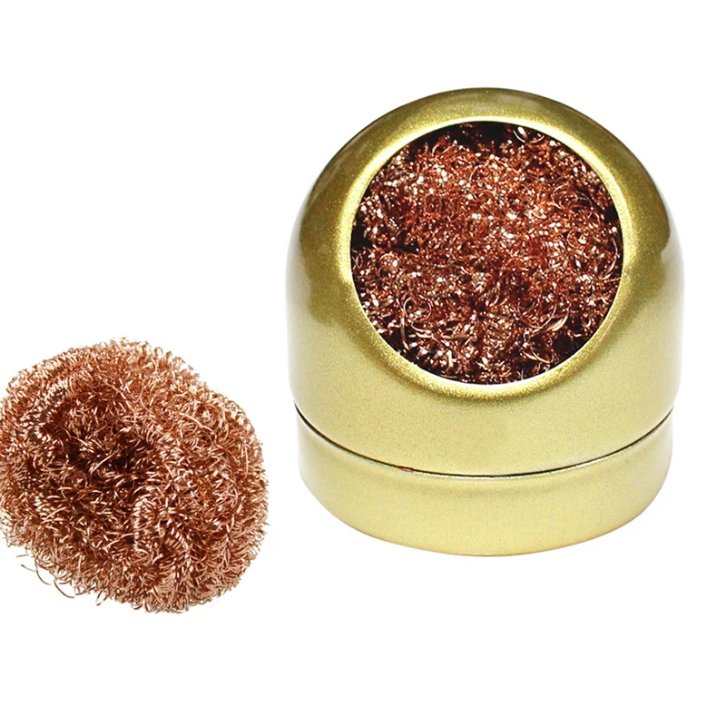 gold and ball Стальная проволока губка для распайки насосов Сварка паяльник наконечник для чистки шарика Сварка пайки Acces инструмент для очистки - Цвет: gold and ball