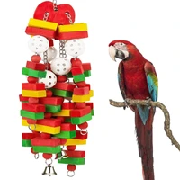 pet products bird supplies parrot toys big solid color wooden apple strings gnaws hanging toy