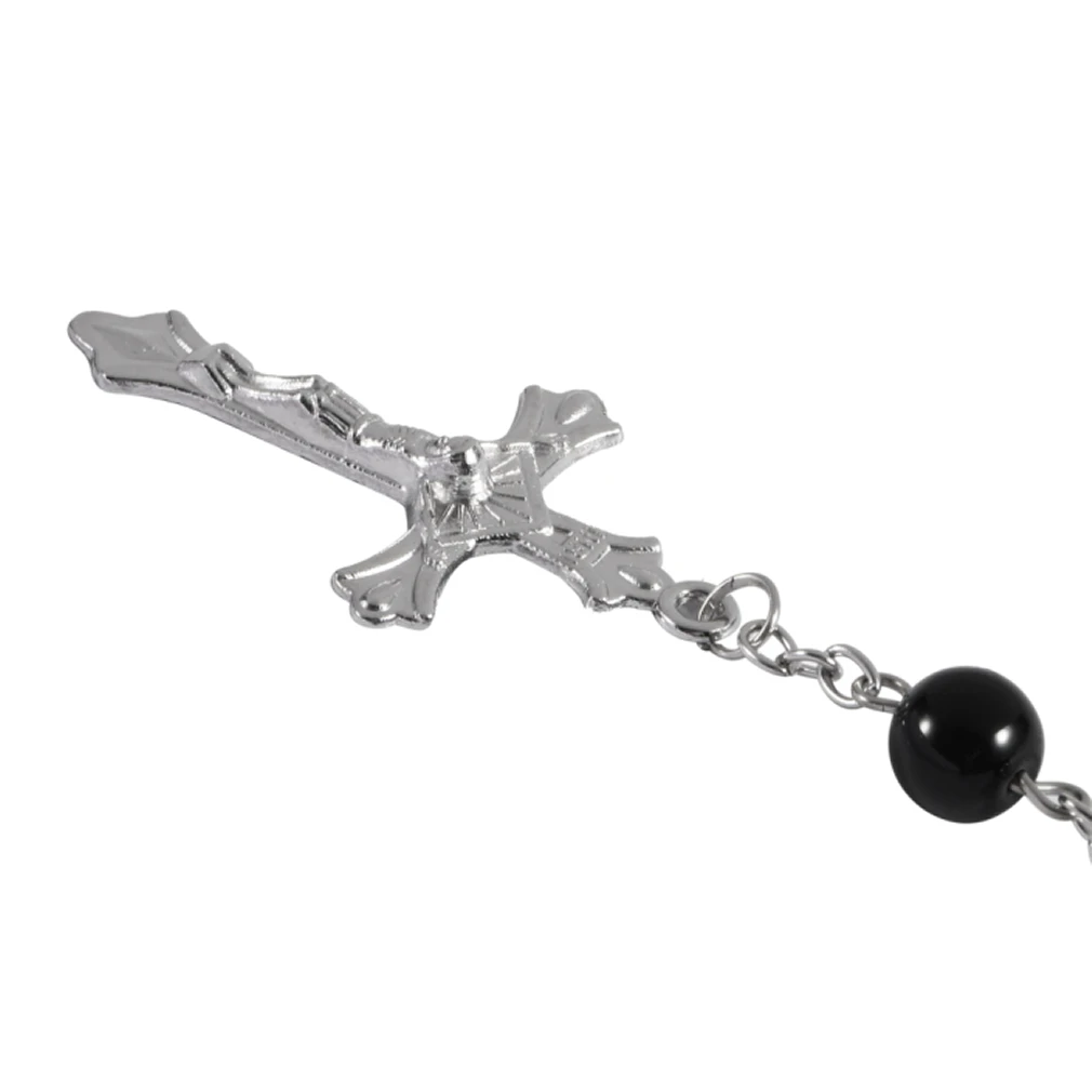 Подвеска GENBOLI Beckham Cross Черные Четки бусы ожерелье Мужская подвеска длинное