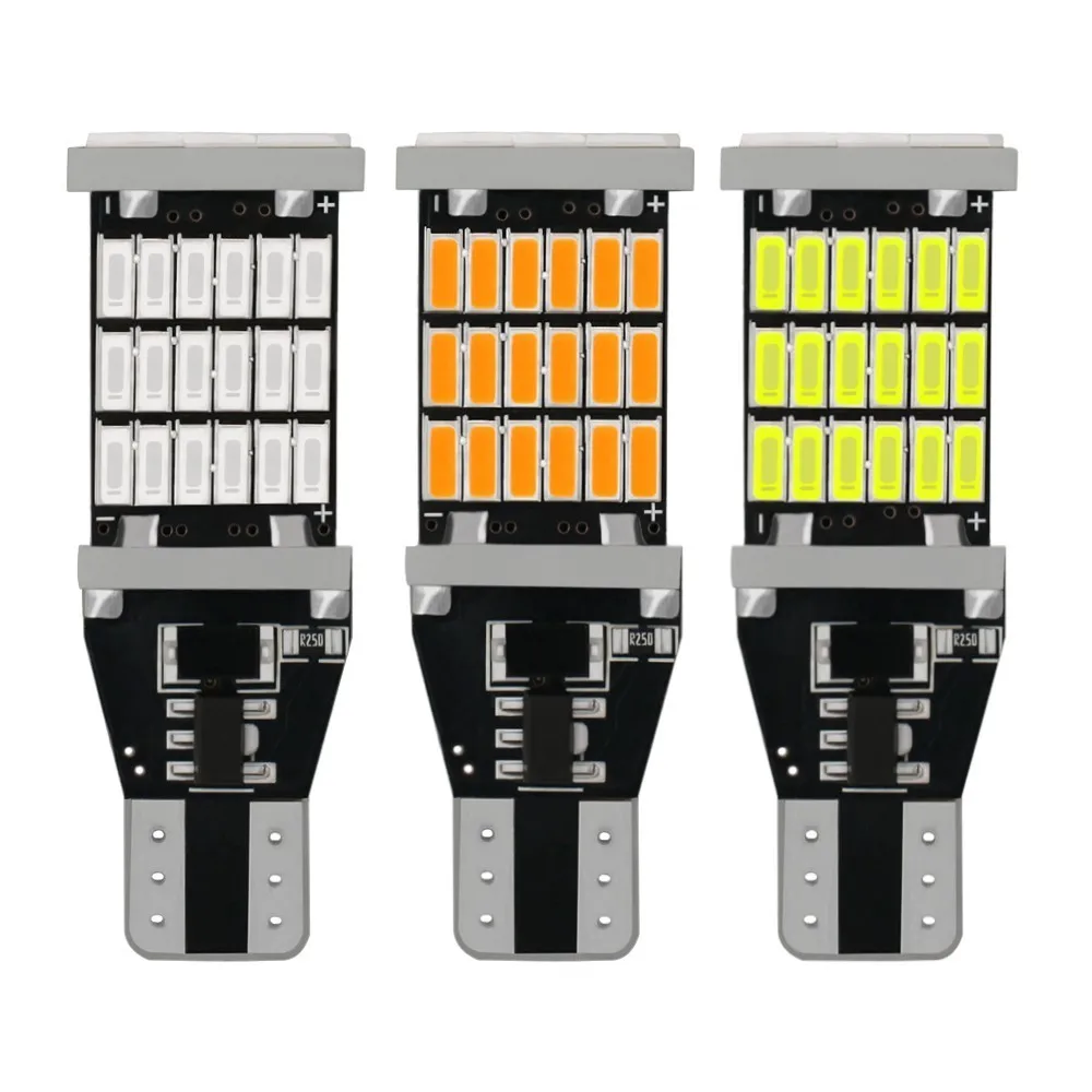 2 шт. 921 912 W16W T15 45SMD Chipsets светодиодный Canbus лампы без ошибок для заднего хода 1000 люмен