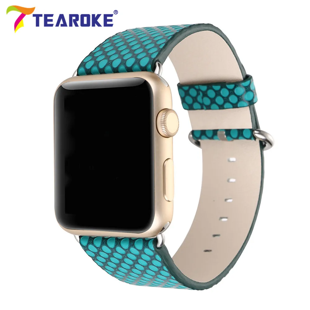 Tearoke кожаный ремешок для Apple Watch 38 мм 42 Мода Dot Pattern Для женщин мужчин замена iwatch 1 2