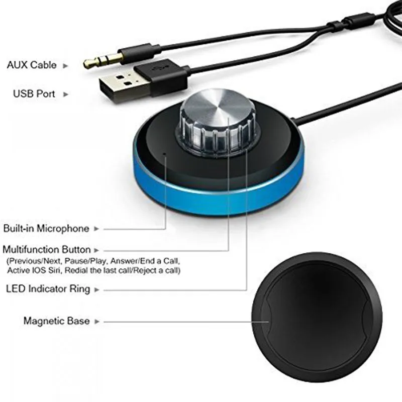 Lonleap Bluetooth гарнитура для авто Handsfree fm передатчик mp3 музыка AUX плеер стерео Aux