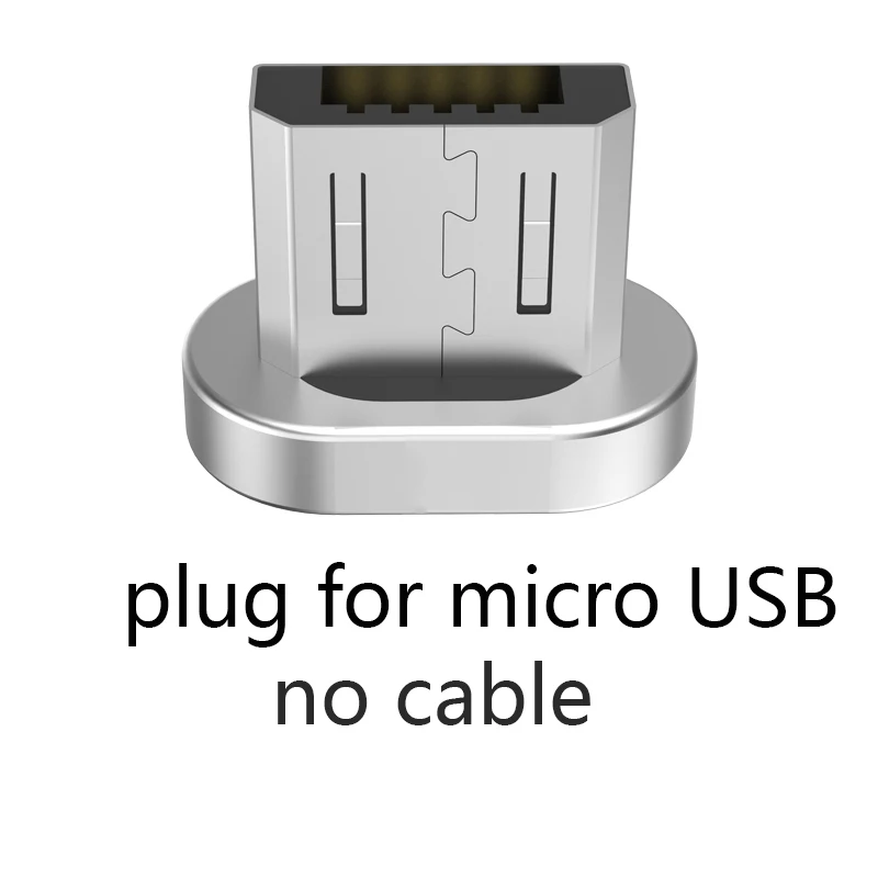 micro USB plug WSKEN Mini 2 Магнитный кабель USB Type C Магнитный зарядный кабель для iPhone QC 2,0 быстрое зарядное устройство Micro USB кабель USB C кабель провод - Цвет: micro USB plug