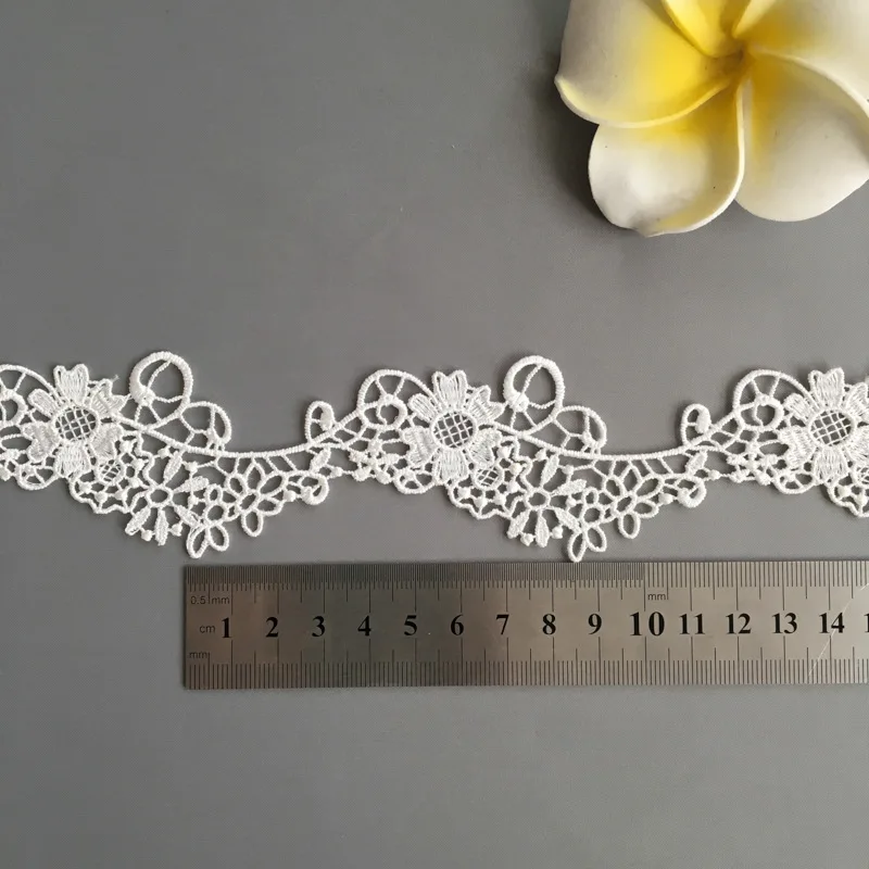 2 ярда Высококачественная Красивая Белая Бриллиантовая кружевная отделка 45 мм
