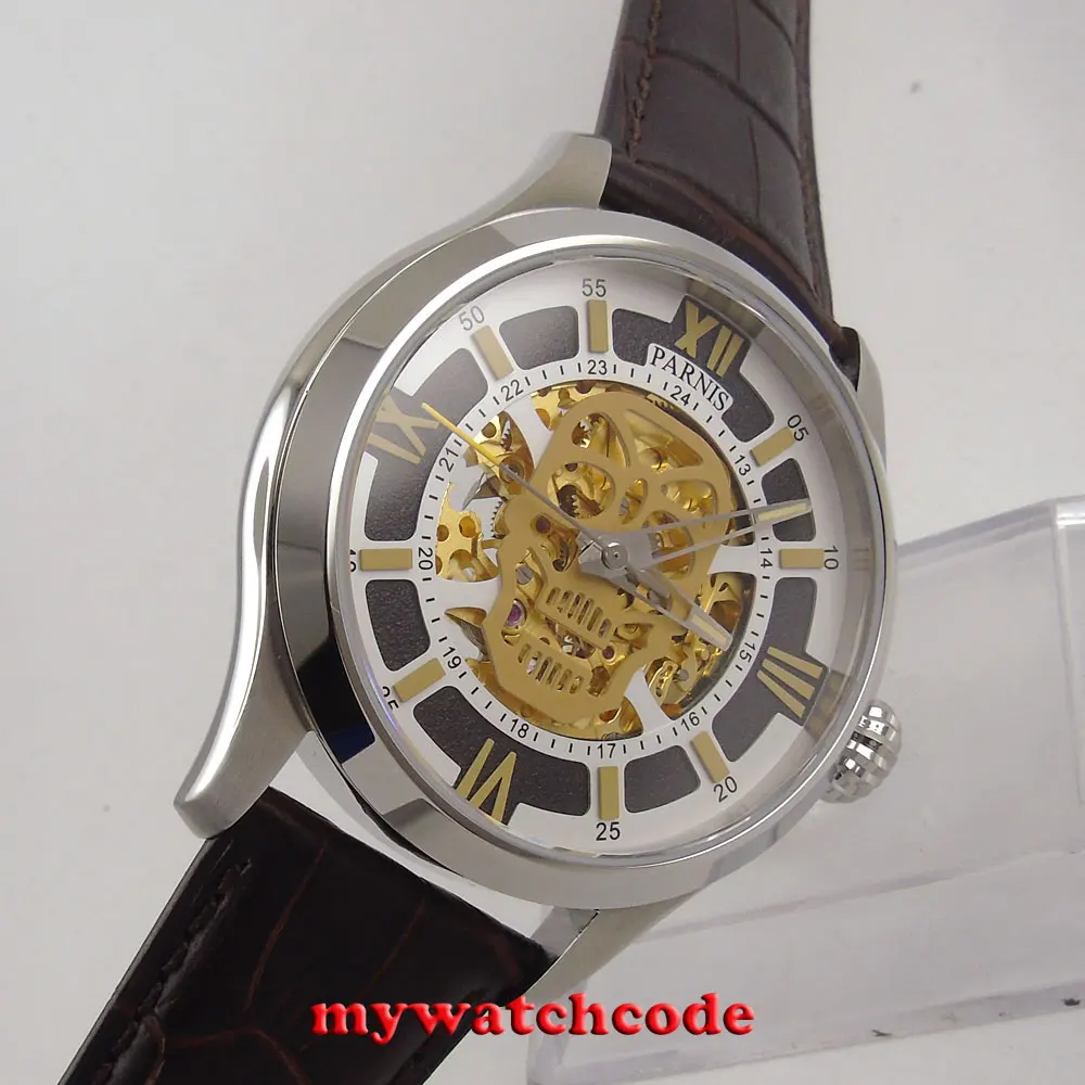 

Мужские часы 45 мм Parnis skeleton Sapphire glass miyota с автоматическим механизмом P525B