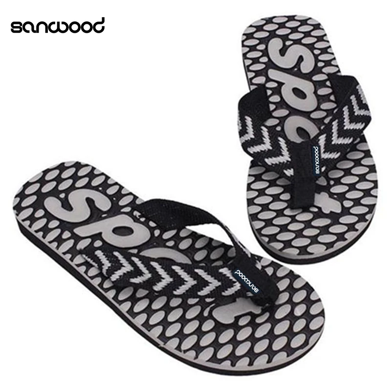 New Hot Men's Summer Sport Dot Print Indoor Slippers Outdoor Flip Flops Beach Sandals