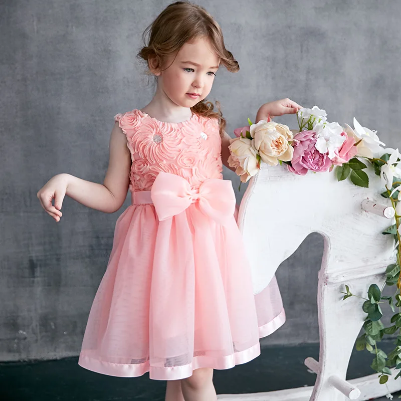 Новинка 2019 детская одежда Элегантное свадебное платье принцессы без рукавов с