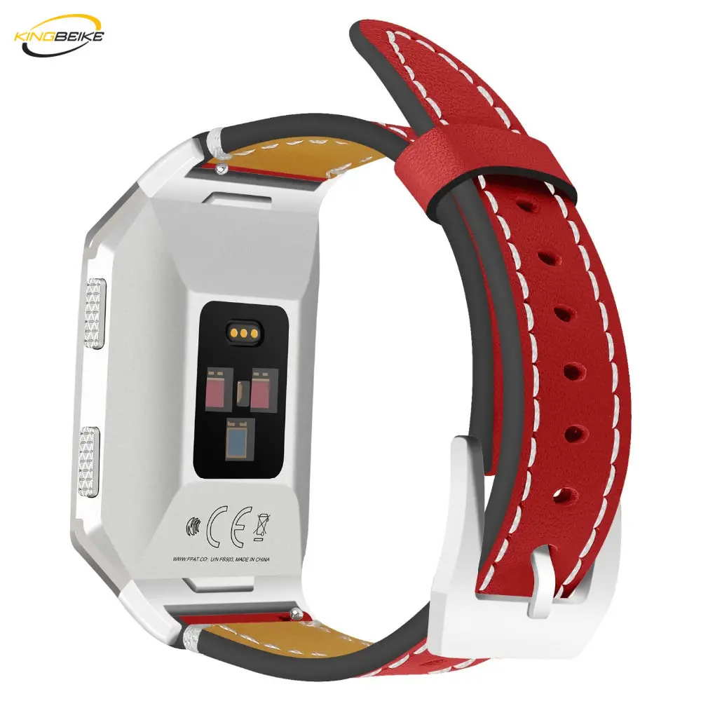 KINGBEIKE популярный кожаный ремешок для Fitbit Ionic часы прочный браслет красочные