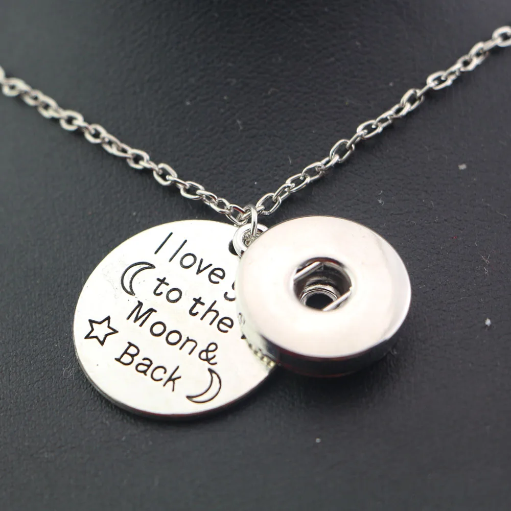 Модное ожерелье с кнопками 18 мм ювелирные изделия Круглый кулон надписью I love you to