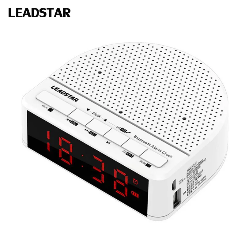 Беспроводной FM радиоприемник 6 в 1 Bluetooth колонка Настольный будильник с большим
