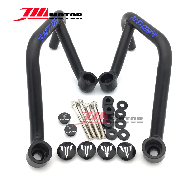 

Motorcycle Stainless Steel Engine Bumper Guard Crash Bars Protector For YAMAHA MT-09 FZ-09 2015-2016 Black Color with Blue Logo