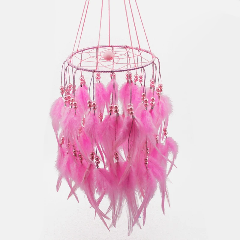 50 см оригинальность висящий бисер с перьями подвеска колокольчик Ловец снов