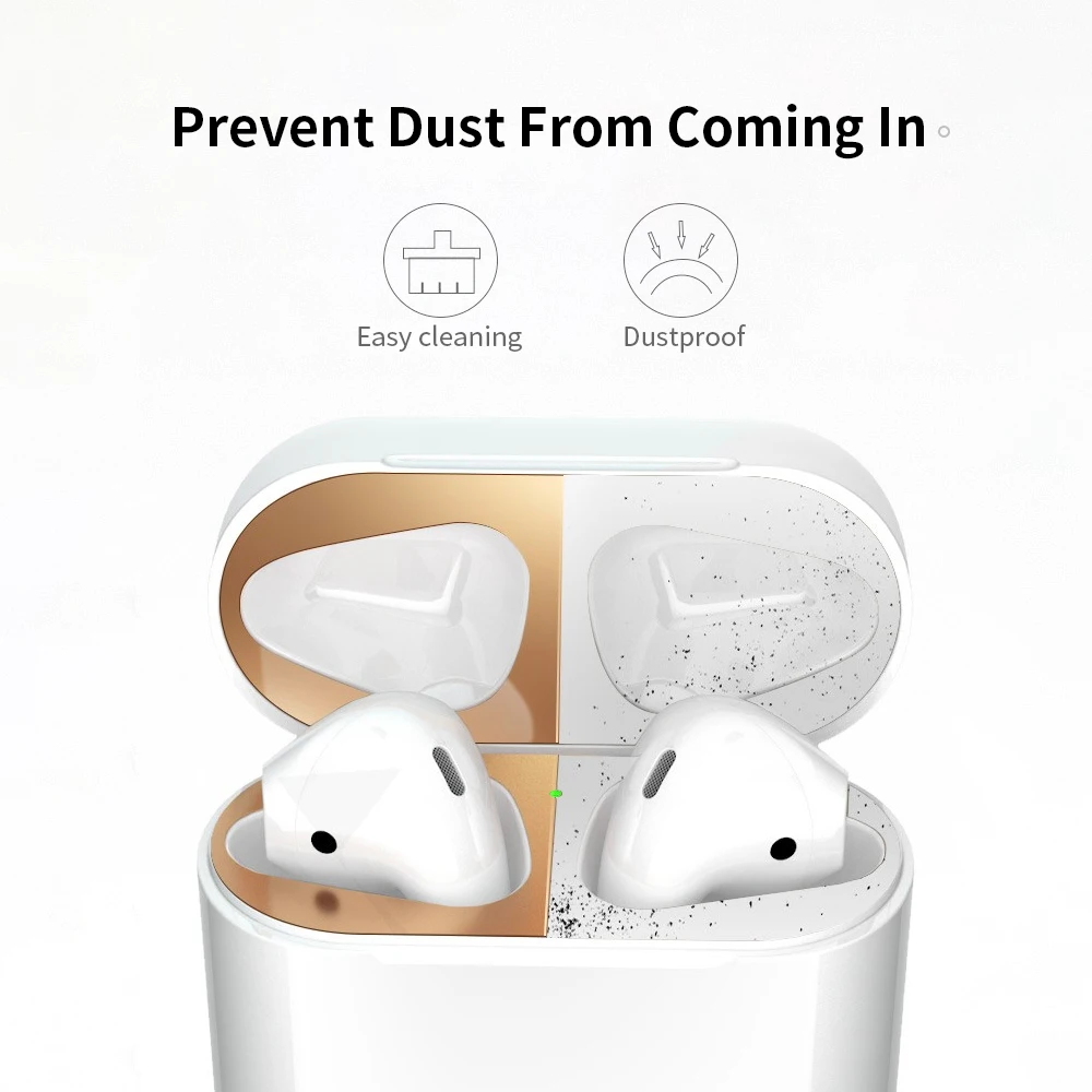 Пылезащитная пленка для Airpods 1 ультратонкая металлическая наклейка 18K с покрытием