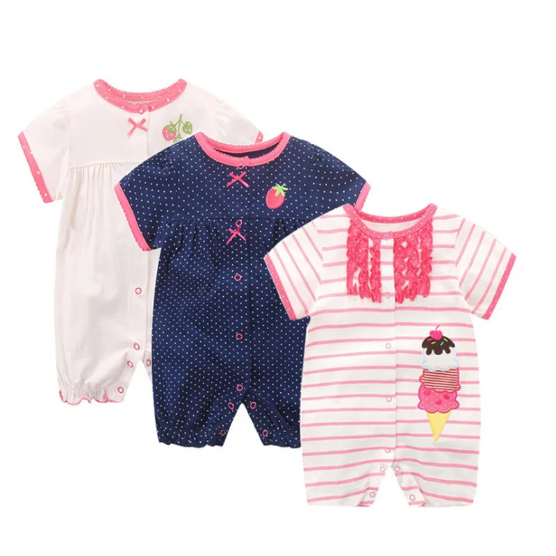BibiCola/новорожденных комбинезон для детей маленьких девочек летние хлопковые