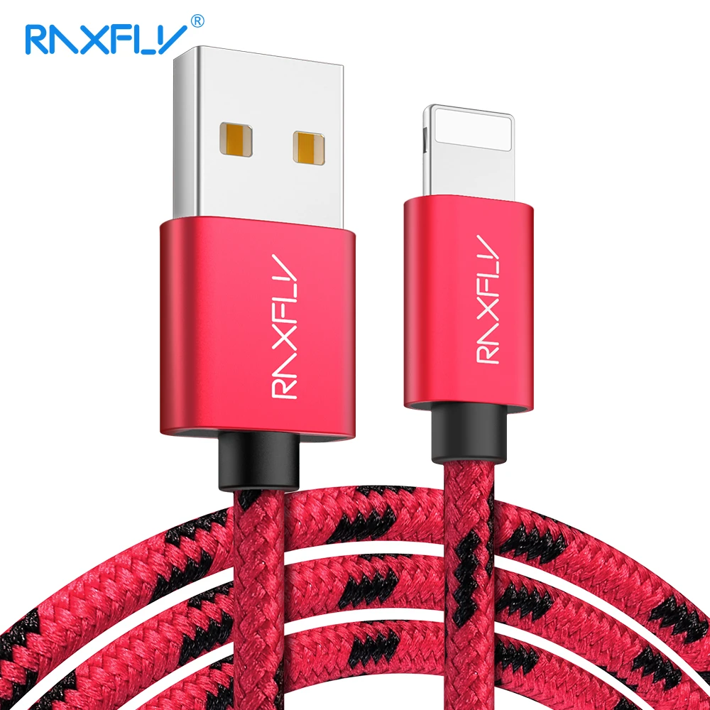 USB raxfly кабель для передачи данных для iPhone 7, 7 PLus X нейлоновый кабель для синхронизации данных USB c быстрой зарядки Кабели для iPhone X, 8, 7, 6, 6 S, Plus, дата Шнуры Провода