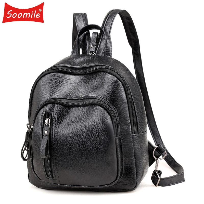 Soomile мини рюкзак женский из искусственной кожи Противоугонный Mochila для