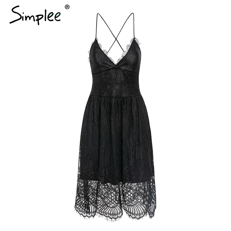Летнее женское кружевное платье Simplee 2019 винтажное пикантное вечернее платье-миди