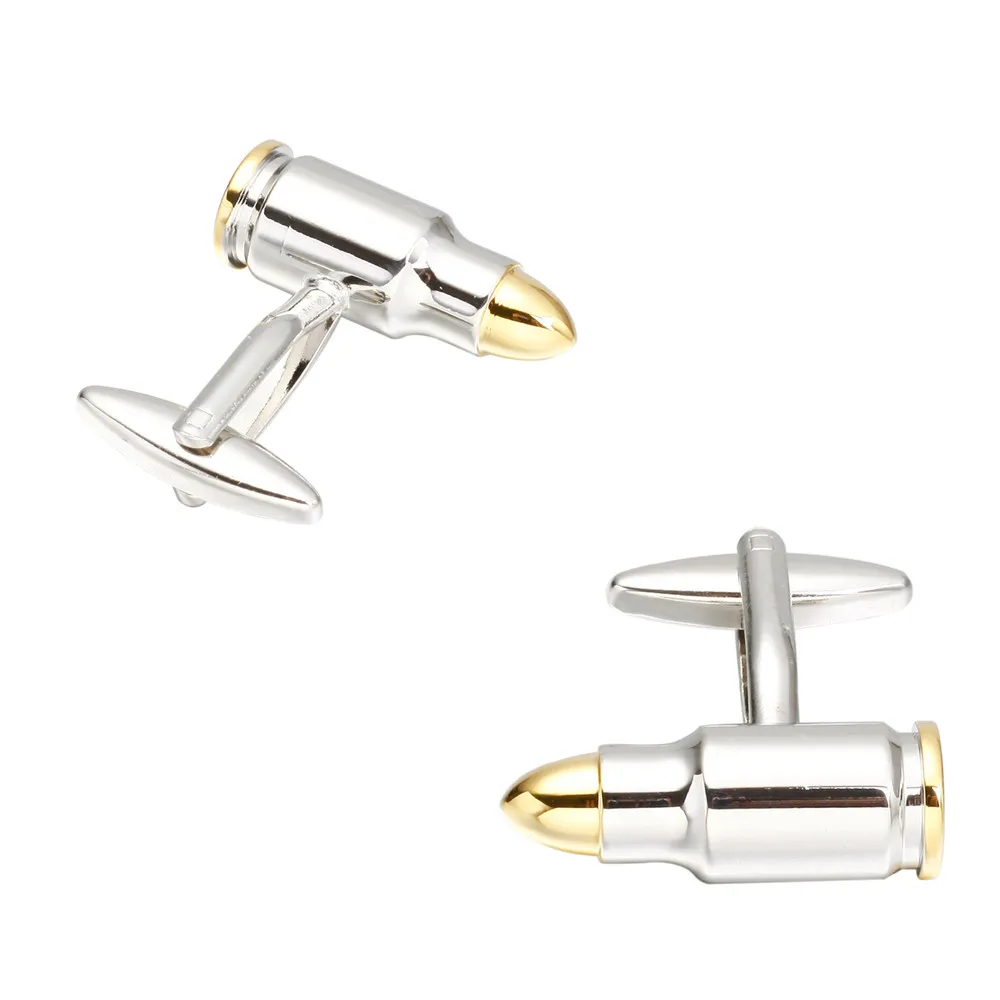 

MeMolissa Bullet Cufflinks Wholesale&retail Copper Novelty Gold-color Bullet Design High Quality gifts for men