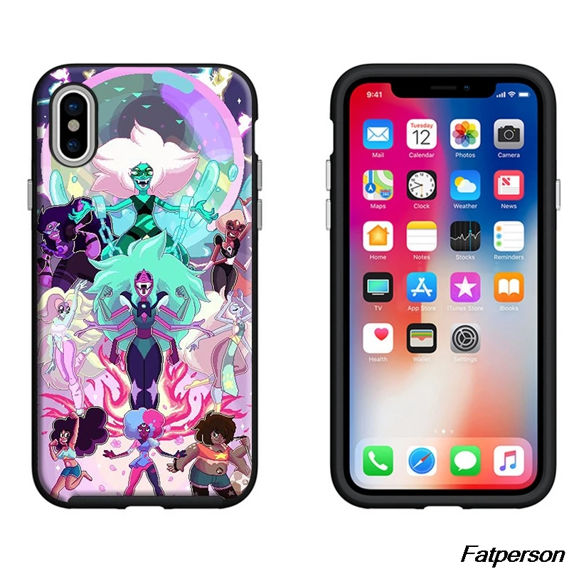 Черный мягкий силиконовый чехол Steven Universe из ТПУ для Apple iPhone X10 8plus 7 7plus 6s 6plus 5 5S SE |