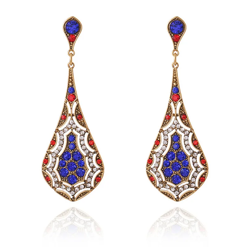 Europe &amp America Earrings For Women Classic Imitation Crystal Earings Anniversary Wedding Party Big Water Drop Brincos | Украшения и