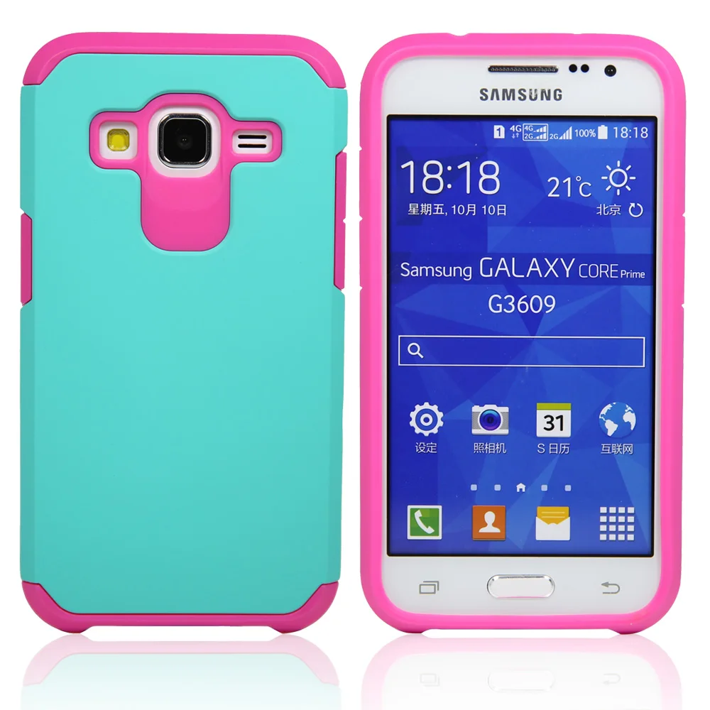 Двухслойный тяжелый Гибридный армированный жесткий чехол кожи противоударный