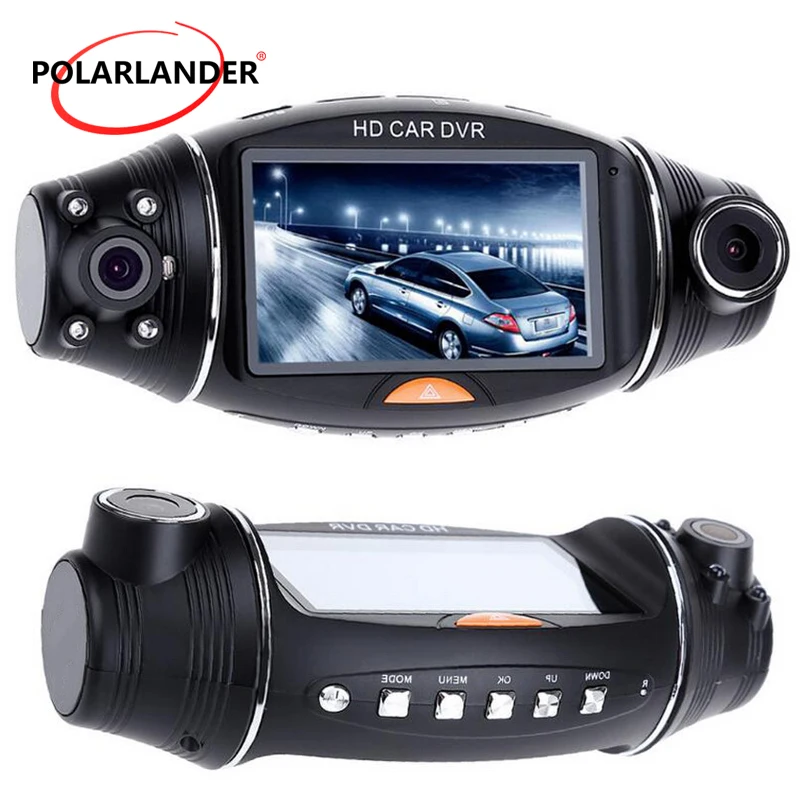 1080P Car Camera 2.7 Inch Infrared Night Vision G-sensor GPS Logger Dash Cam Dual Lens DVR R310 TFT LCD Video Recorder | Автомобили и