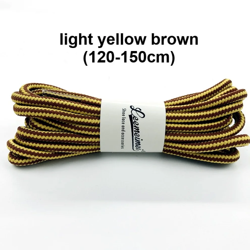 light yellow brown Двойной цветная обувь шнуровка 120 150 см шнурки из полиэстера обуви кружева двойной полосатый кос круглые шнурки для сапоги - Цвет: light yellow brown