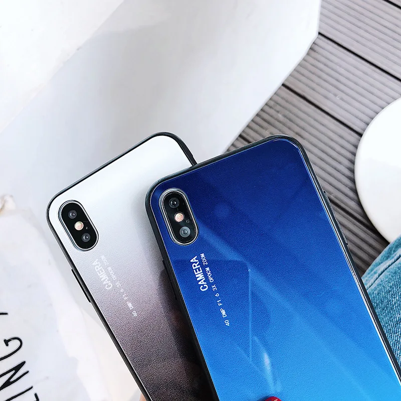 Чехол для телефона GKK iPhone XS Max 7 8 Plus чехлы из закаленного стекла силикона ТПУ