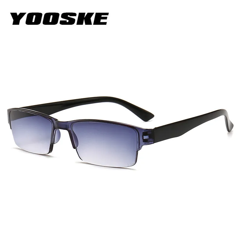 

YOOSKE Unisex Ultra Light Reading Glasses 2020 Fashion Half Frame Glasses for Men Women Resin Eyewear +1.0 1.5 2.0 2.5 3.0
