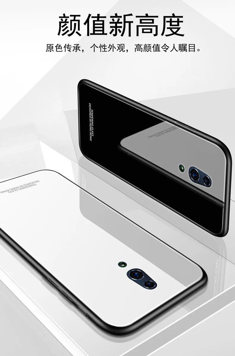 Для OPPO Reno 10x zoom чехол из твердого закаленного стекла с кольцом-подставкой Магнитный защитный чехол на заднюю панель для OPPO RENO полный Чехол