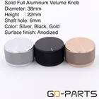 1 шт. 38x22 мм обработанная твердая полностью алюминиевая ручка регулировки громкости винтажная трубка усилитель DAC CD поворотный стол Потенциометр ручка серебристого черного золота