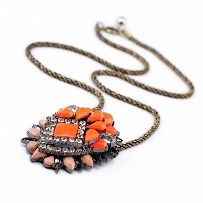 Оптовая продажа с фабрики античное Золотое цветное изысканное длинное ожерелье