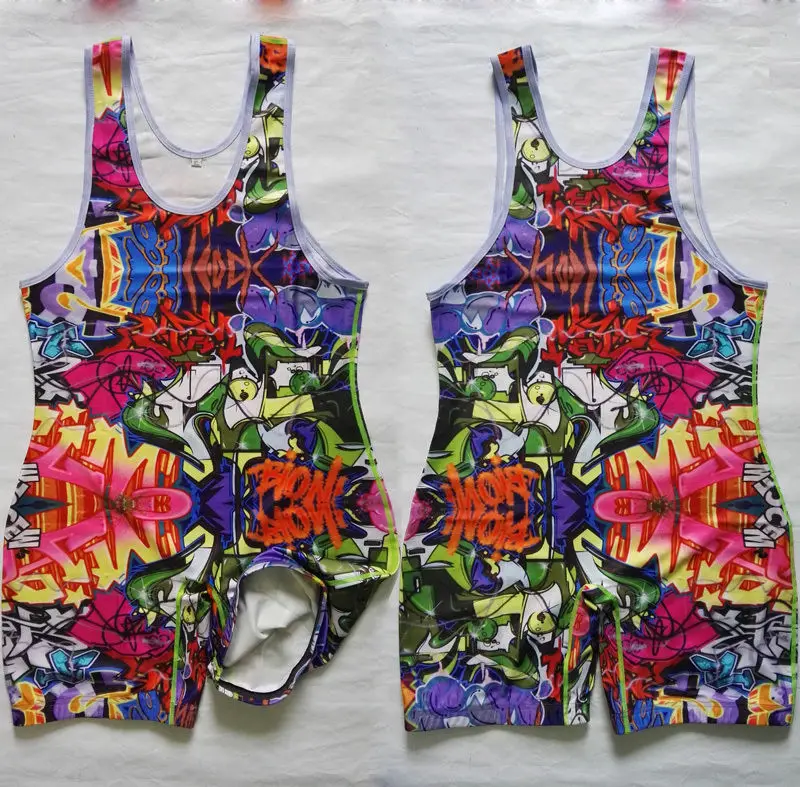 Мощный Брайан Мужское боди для борьбы одежда облегающий костюм мужской цельный