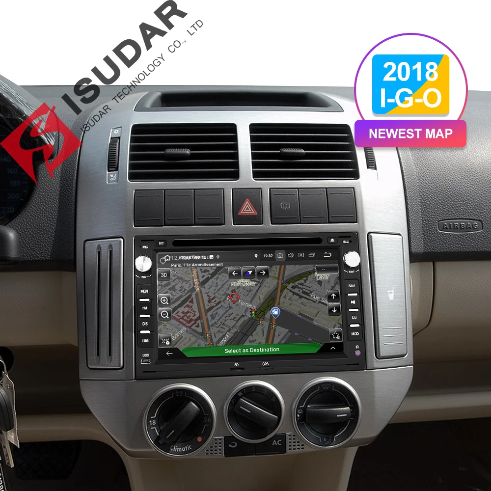 Isudar штатная автомагнитола навигация с навигатор 2 Дин радио Gps на Android 8 1 для