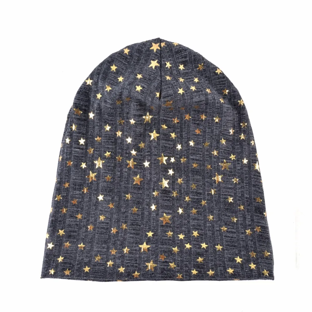 Качественные весенние женские шапки TQMSMY вязаные шапочки с золотым принтом в виде