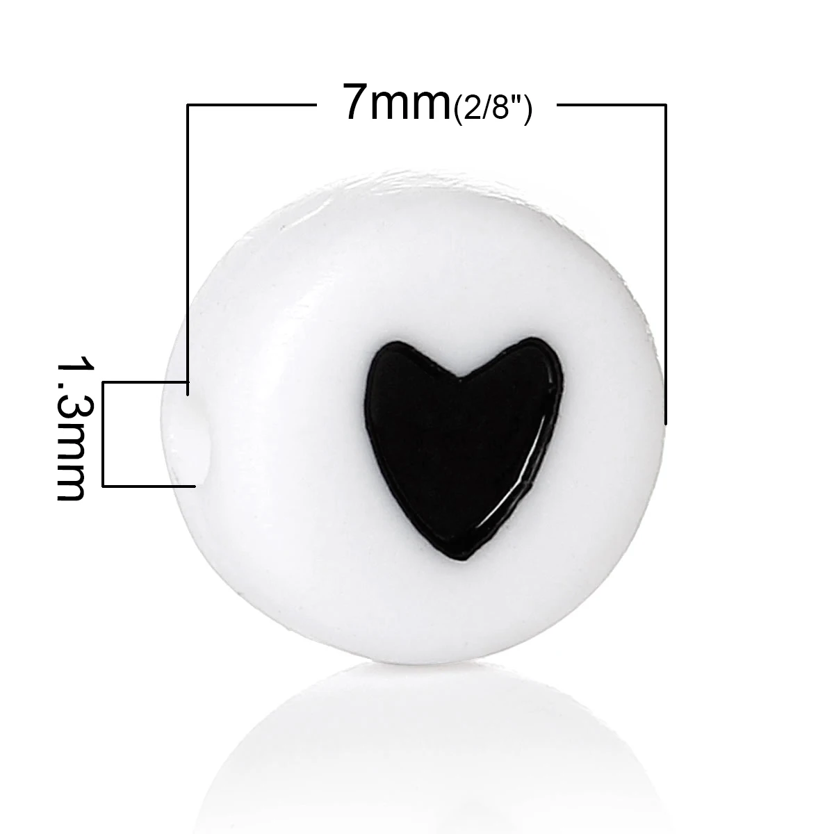 DoreenBeads акриловые круглые шарики с черным сердечком сделай сам подарки для
