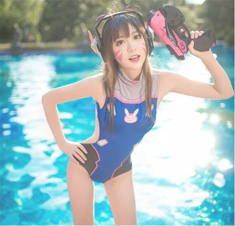 OW DVA купальники для косплея летний купальник D.va Sukumizu костюмы бикини женские